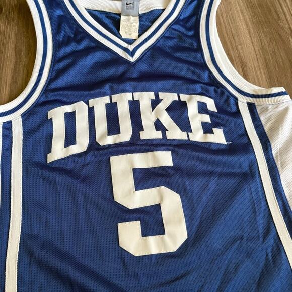 Vintage Nike Duke Basketball Tupac Jersey Men's Size 40 Stitched S/M Blue 20x30 - Picture 7 of 12